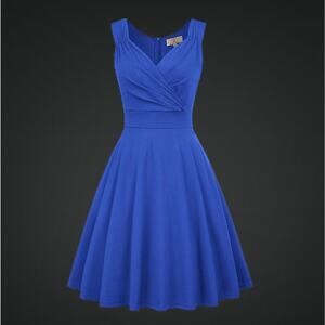 Royal Blue 1950's Vintage Style Bridesmaid, Wedding or Evening Coctail Dress